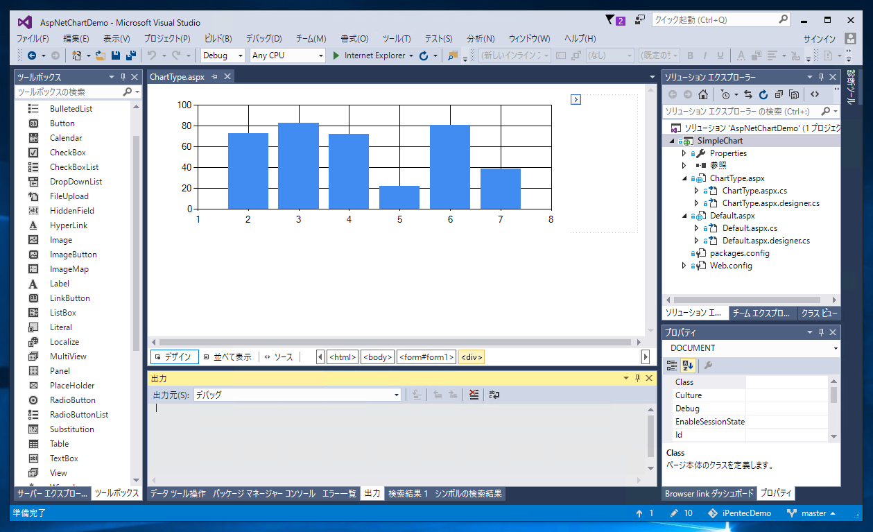 Chart コントロールのグラフ表示形式 表示色を変更する Asp Net Ipentec