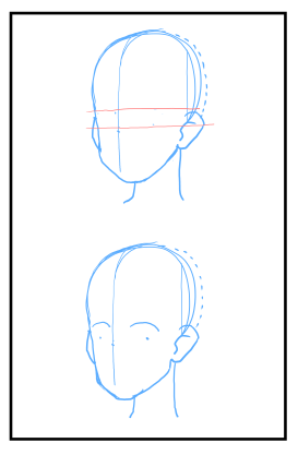 斜めからの顔の書き方 斜め向きの頭部の書き方 漫画 イラストの人物キャラクター描画 Tips