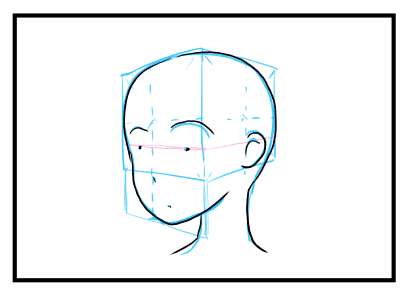 斜めからの顔の書き方 斜め向きの頭部の書き方 漫画 イラストの人物キャラクター描画 Tips
