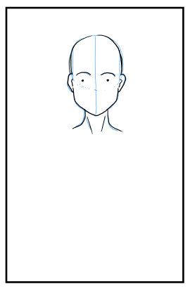 正面からの顔の描き方 正面を向いた頭部の描き方 漫画 イラストの人物キャラクター描画 Tips