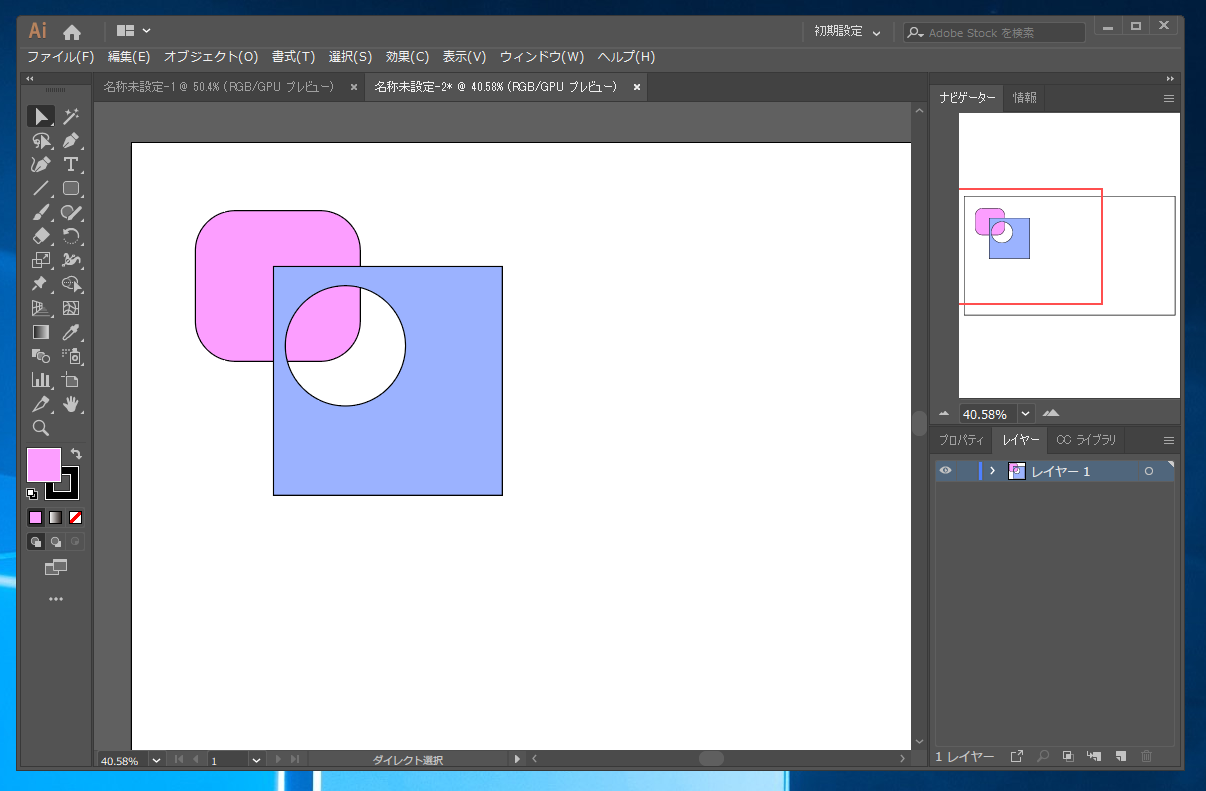 図形をくりぬく 穴あき図形を作成する 複合パスを利用した図形のくりぬき Illustrator Ipentec