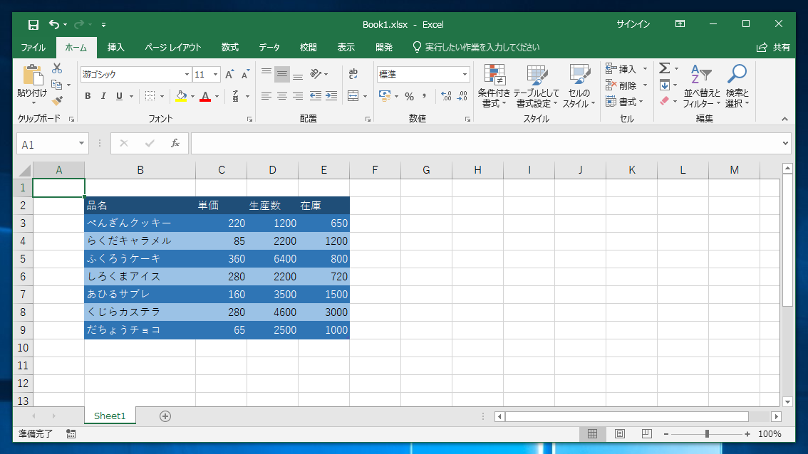 1行ごとにセルの背景色が異なる表を作成する 行の色が縞の表を作成する Excel Ipentec