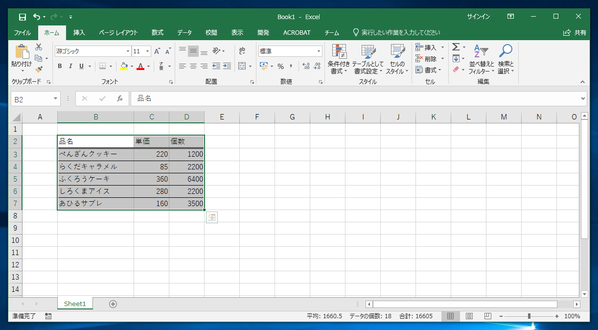 範囲選択されたセルのから一部分のセルを選択範囲から除外する Excelの使い方