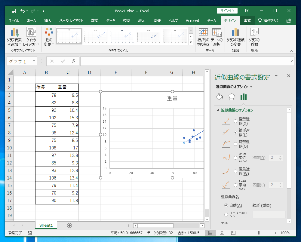 グラフに回帰分析の直線 回帰直線 を描画する Excel Ipentec