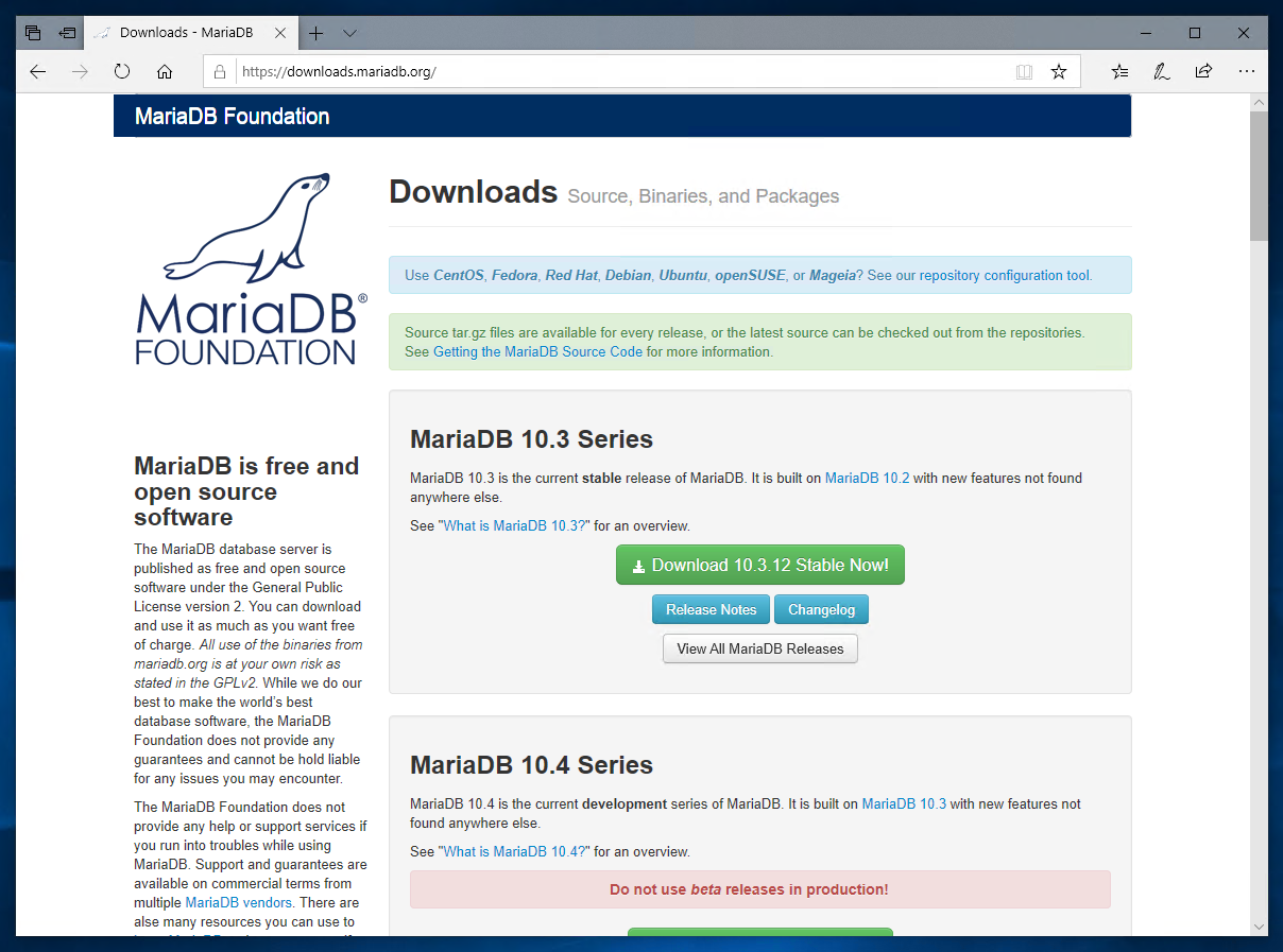 Подключение к mariadb из windows