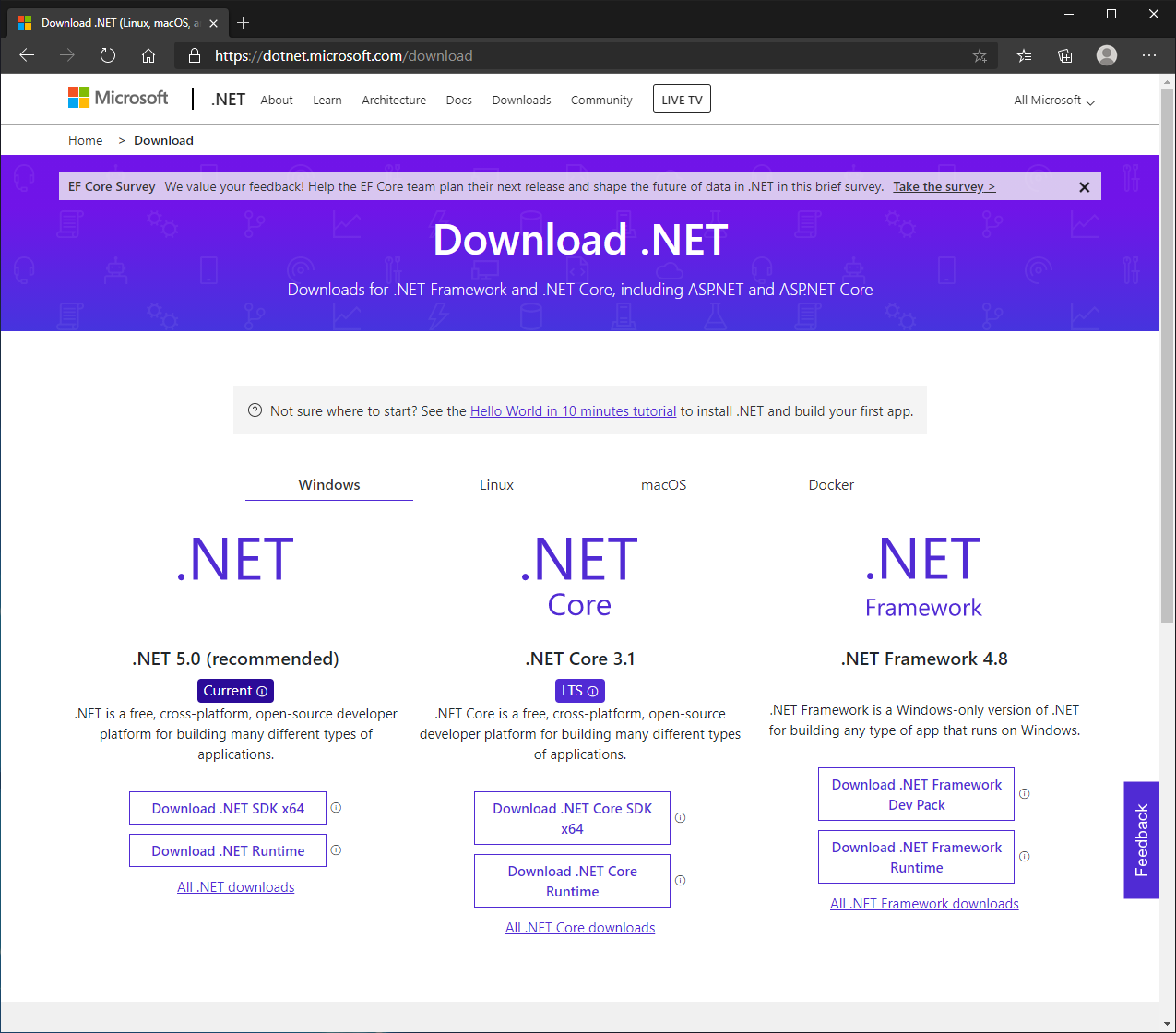 .net core windows server hosting download